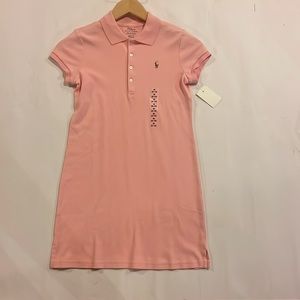 Never been worn with tags casual girls cotton mesh pink Polo dress.